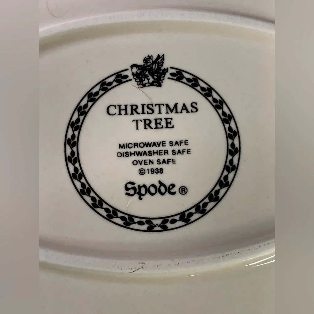 SPODE 'CHRISTMAS TREE'‎ LARGE OVAL BAKER - OVEN TO TABLE -ENGLAND